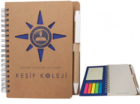 Defter post-it ve kalemli