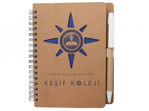 Hard Kraft Cover Notebook with Pen